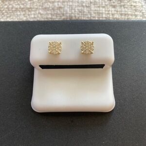 Gold Over Cluster Style Moissanite Studs